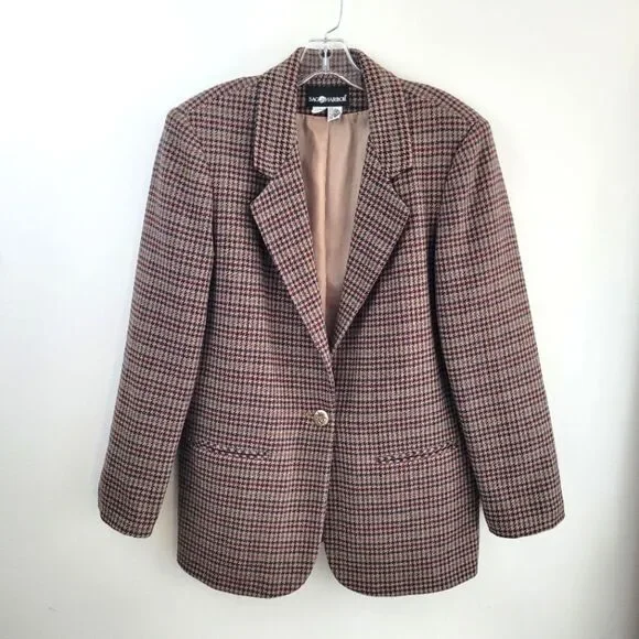 VTG Sag Harbor tweed wool blazer jacket - Picture 11 of 12